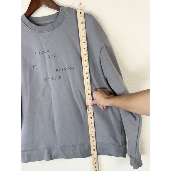 Taylor Swift The Tortured Poets Department XL Sweatshirt Gray Crewneck Graphic - Picture 6 of 8